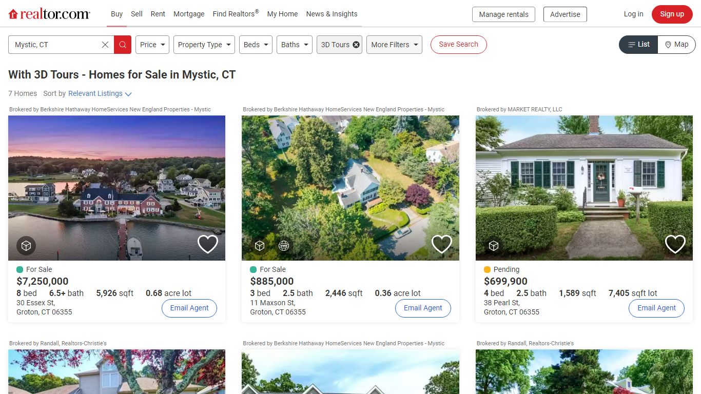 With 3D Tours - Homes for Sale in Mystic, CT | realtor.com®